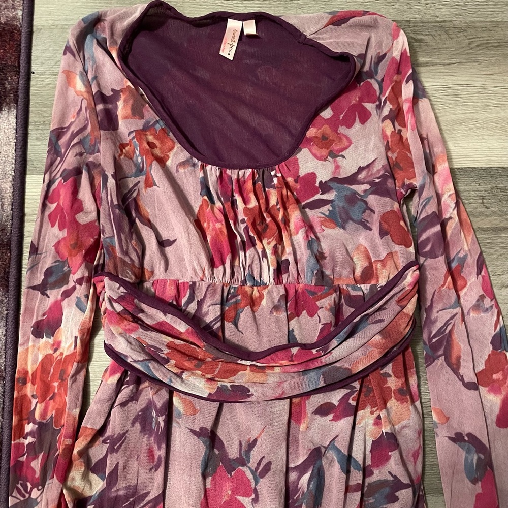 Floral Sweet Pea long sleeve top 1X
